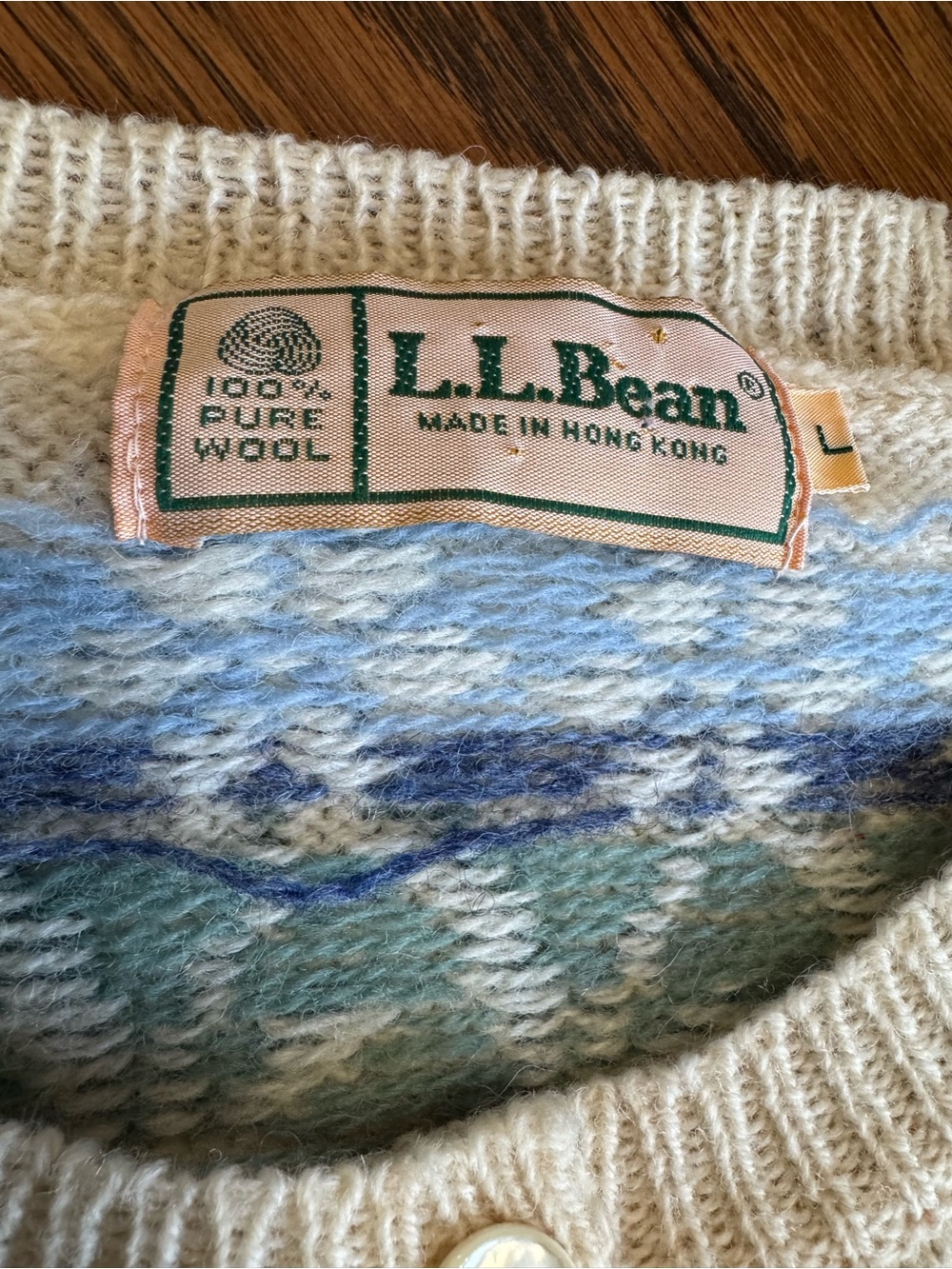 Vintage LL Bean Cream Floral Button-Up Sweater Cardigan - Picture 2 of 10